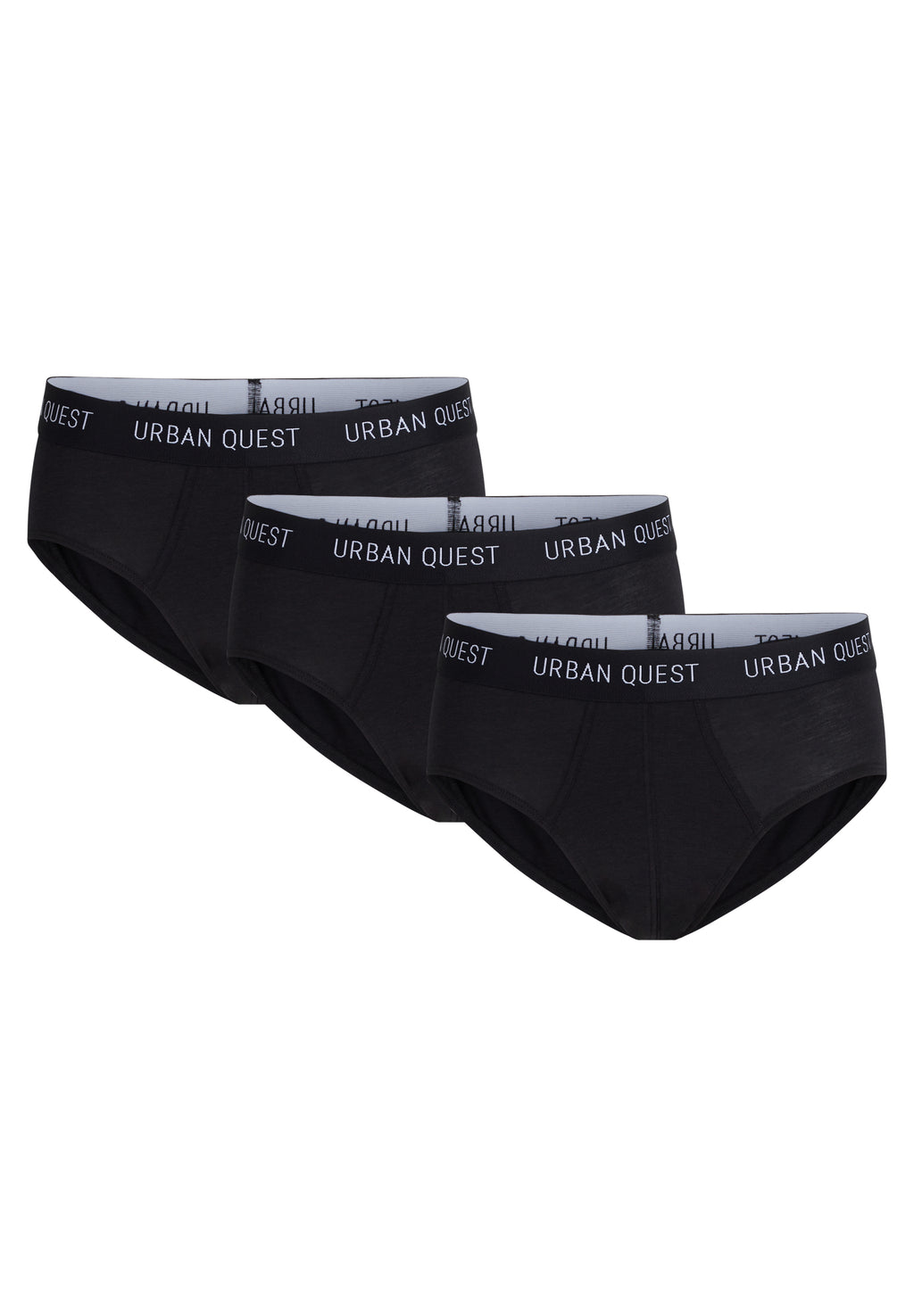 3-pak bambus briefs til herre – Sort