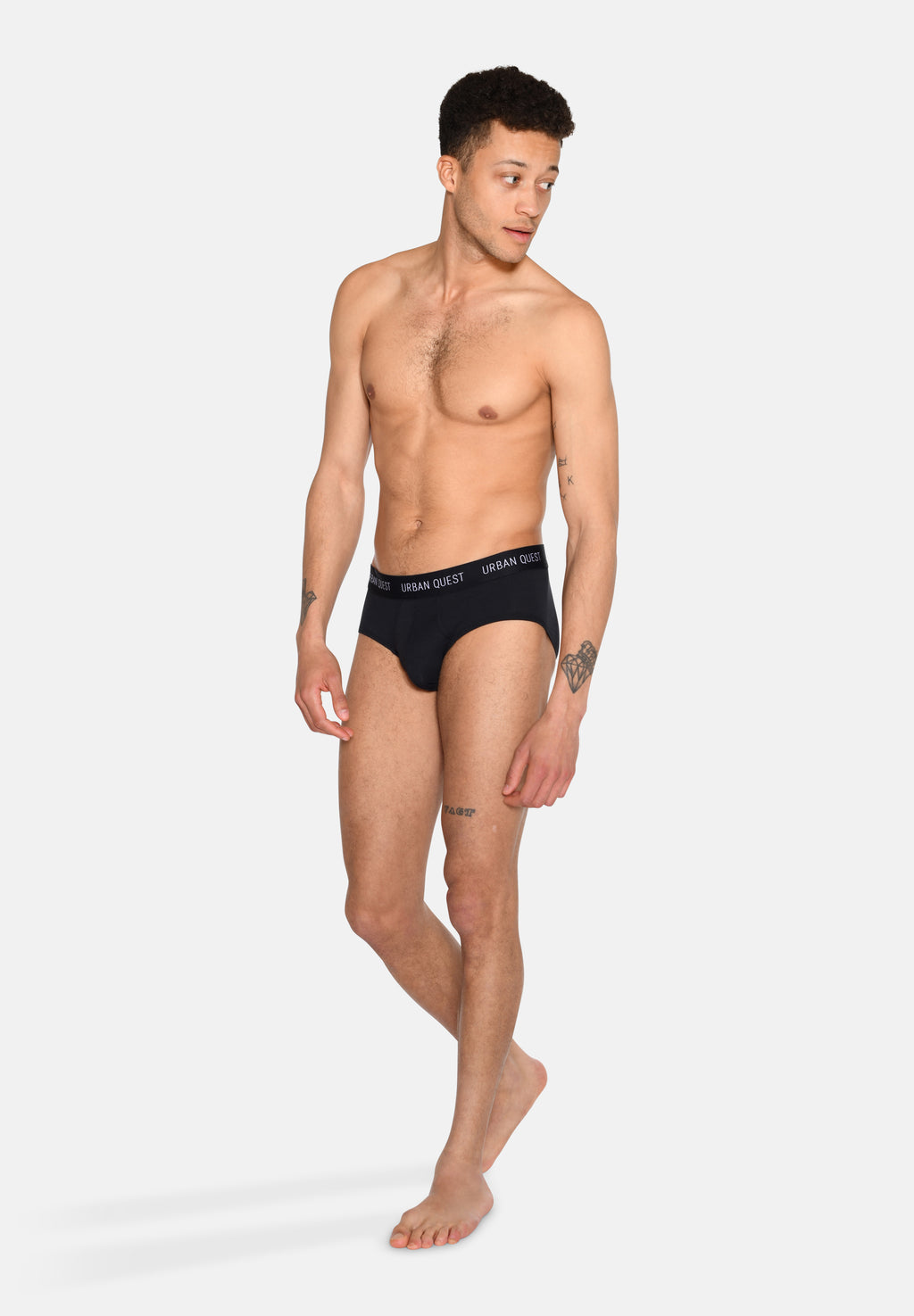 3-pak bambus briefs til herre – Sort