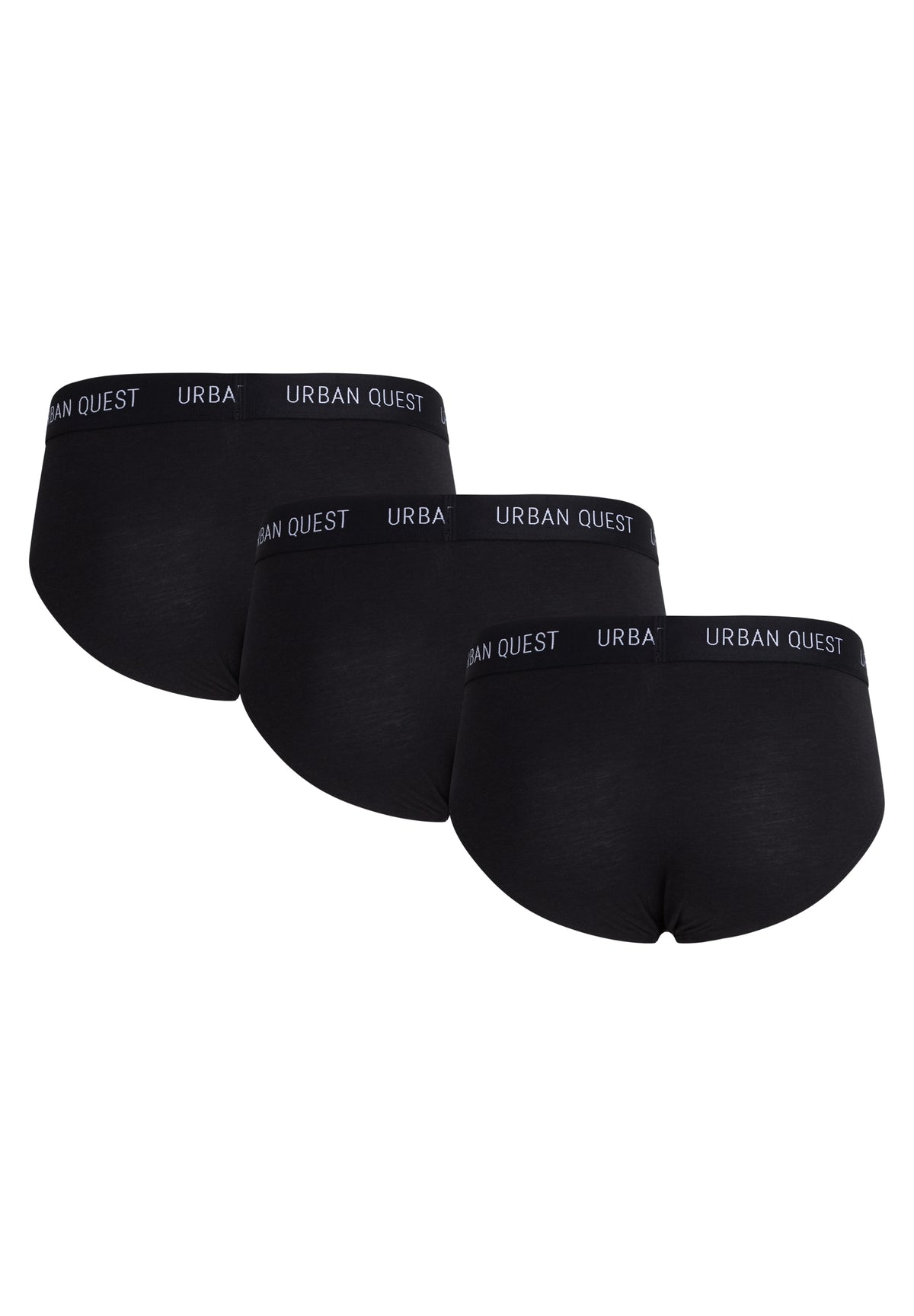 3-pak bambus briefs til herre – Sort