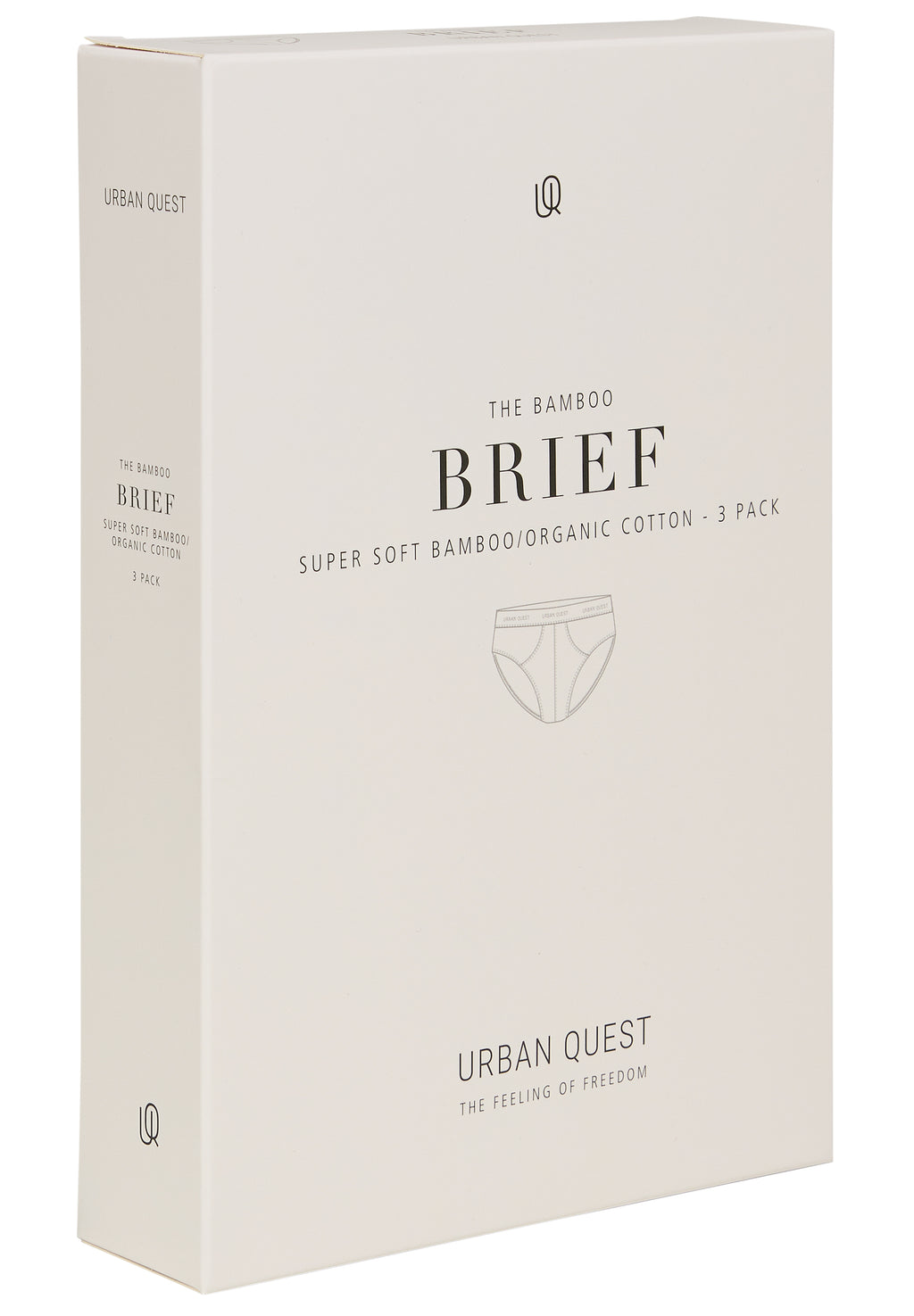 3-pak bambus briefs til herre – Sort