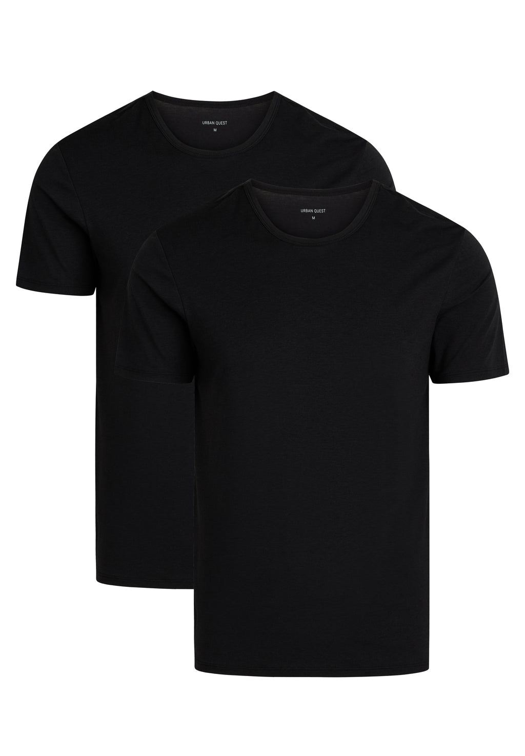 2-pak bambus T-shirts med rund hals til herre – Sort