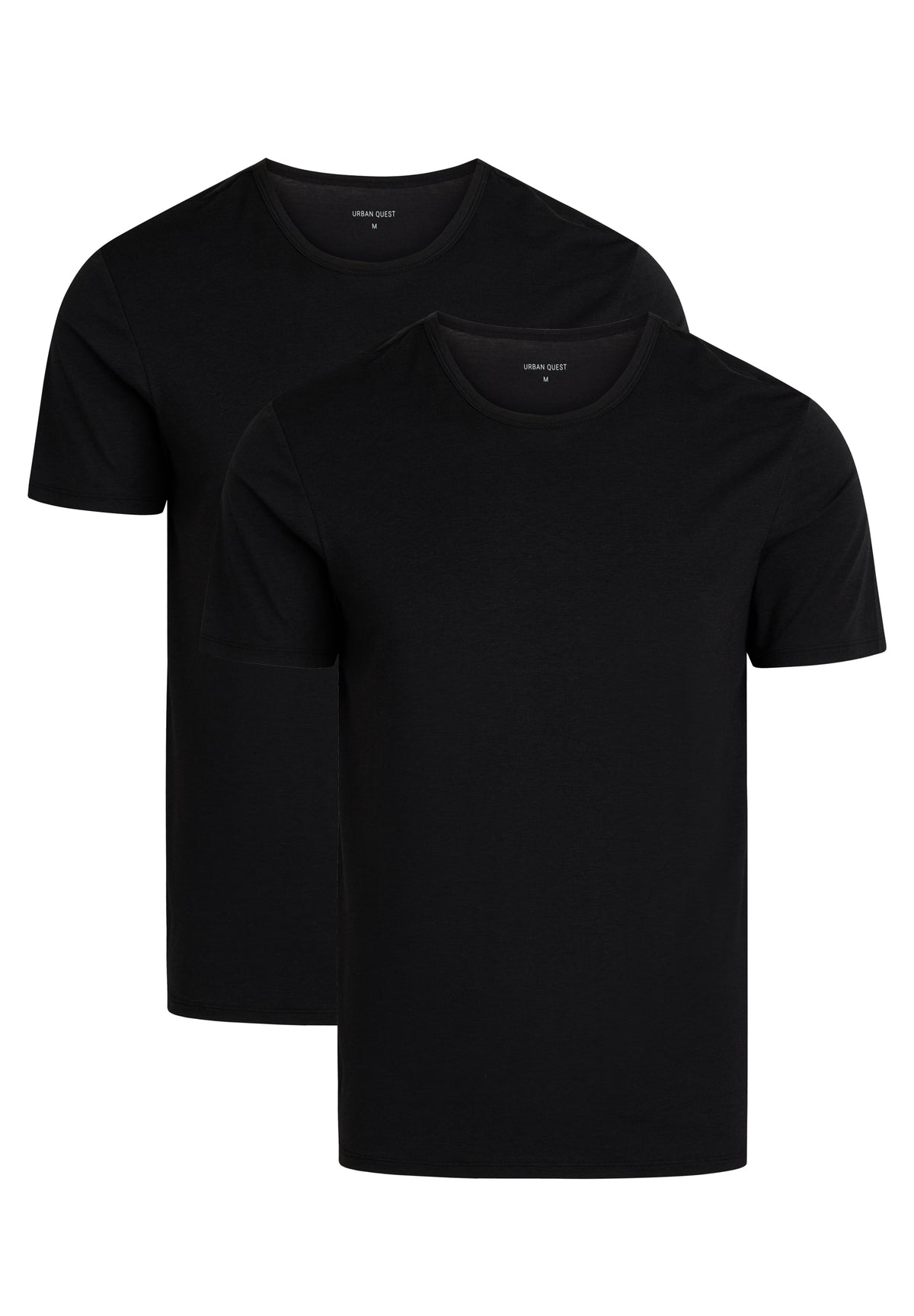 2-pak bambus T-shirts med rund hals til herre – Sort