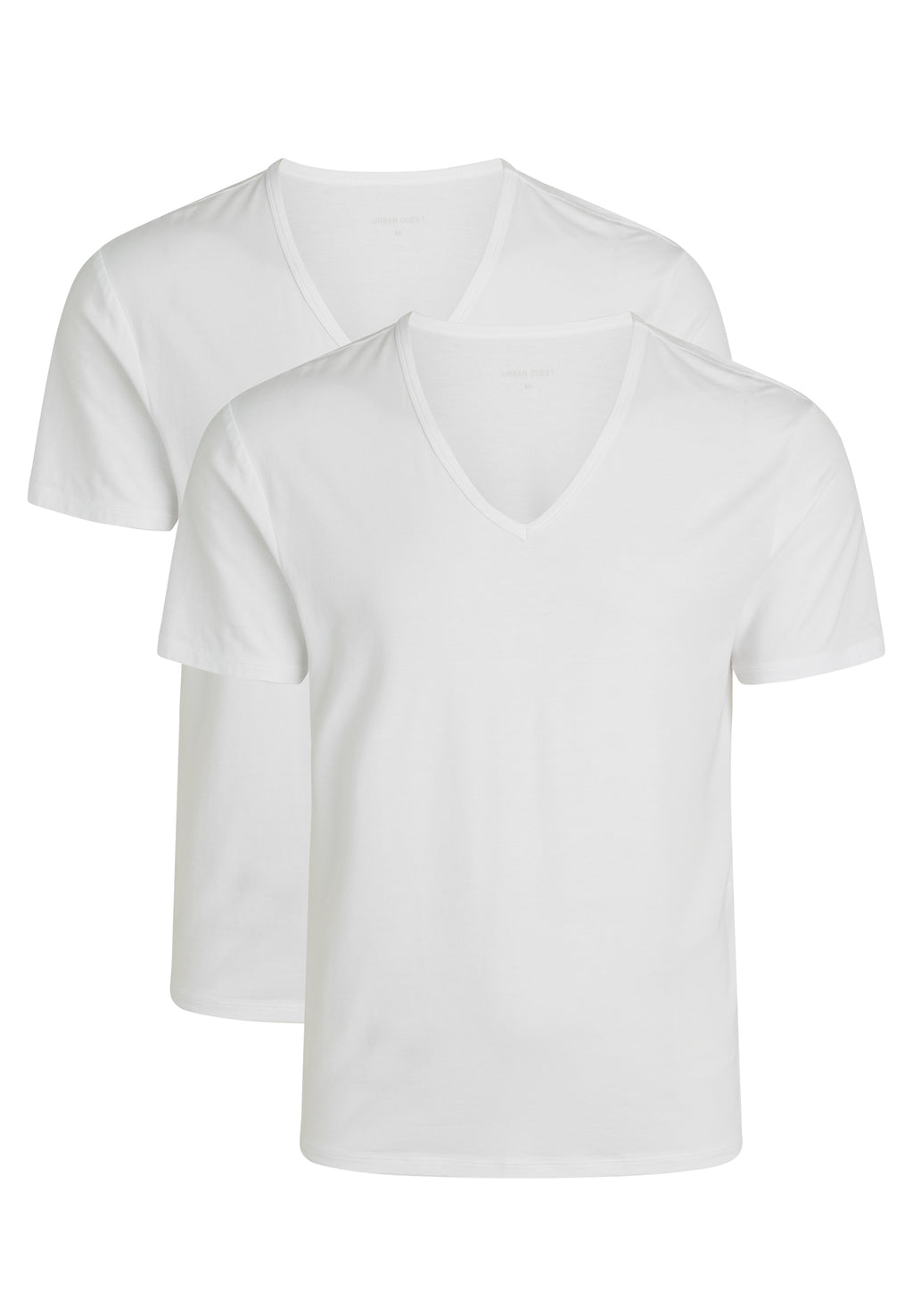 2-pak bambus T-shirts med V-hals til herre – Hvid