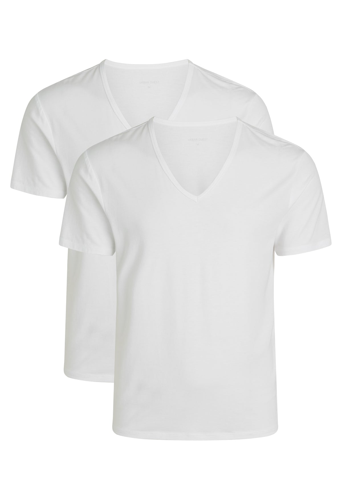 2-pak bambus T-shirts med V-hals til herre – Hvid