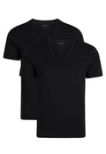 2-pak bambus T-shirts med V-hals til herre – Sort