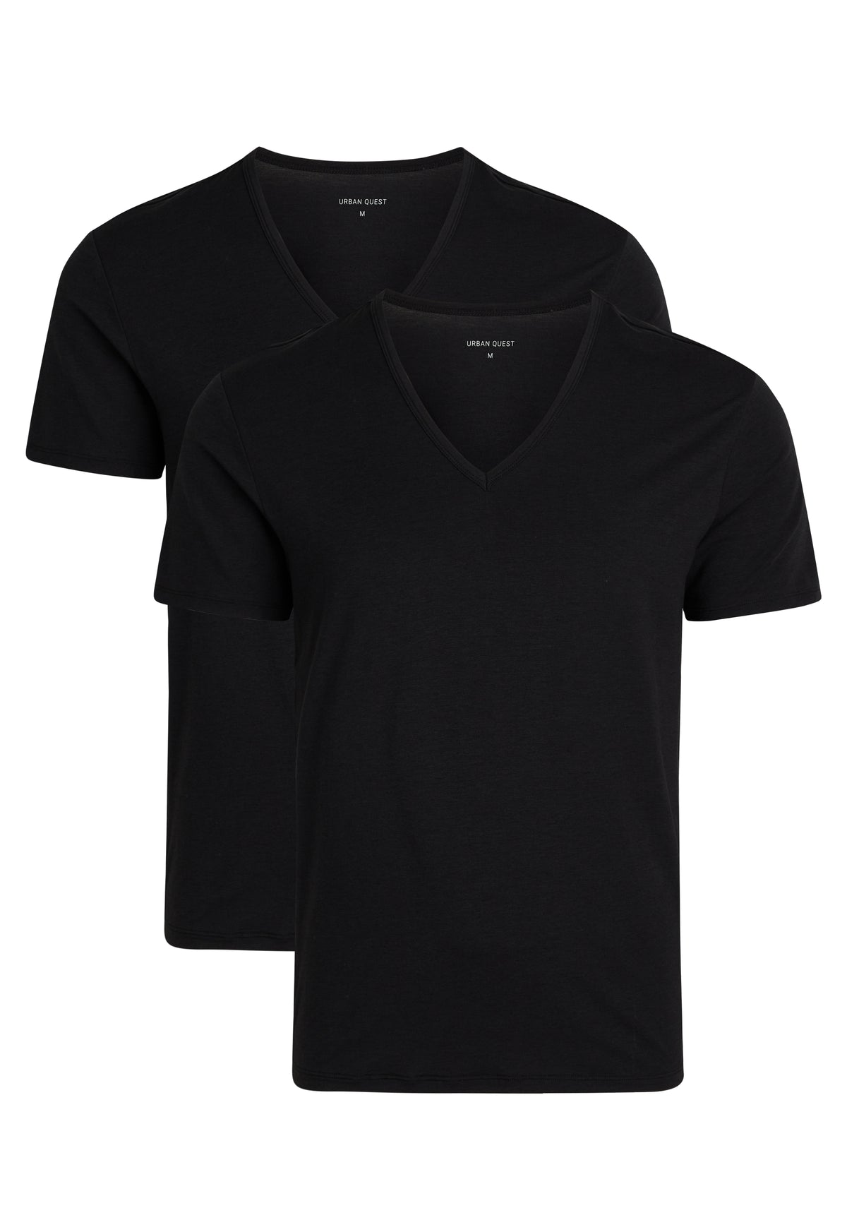 2-pak bambus T-shirts med V-hals til herre – Sort