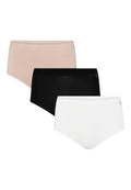 3-pak bambus maxitrusser til dame – Mix (Sort, Hvid & Beige)