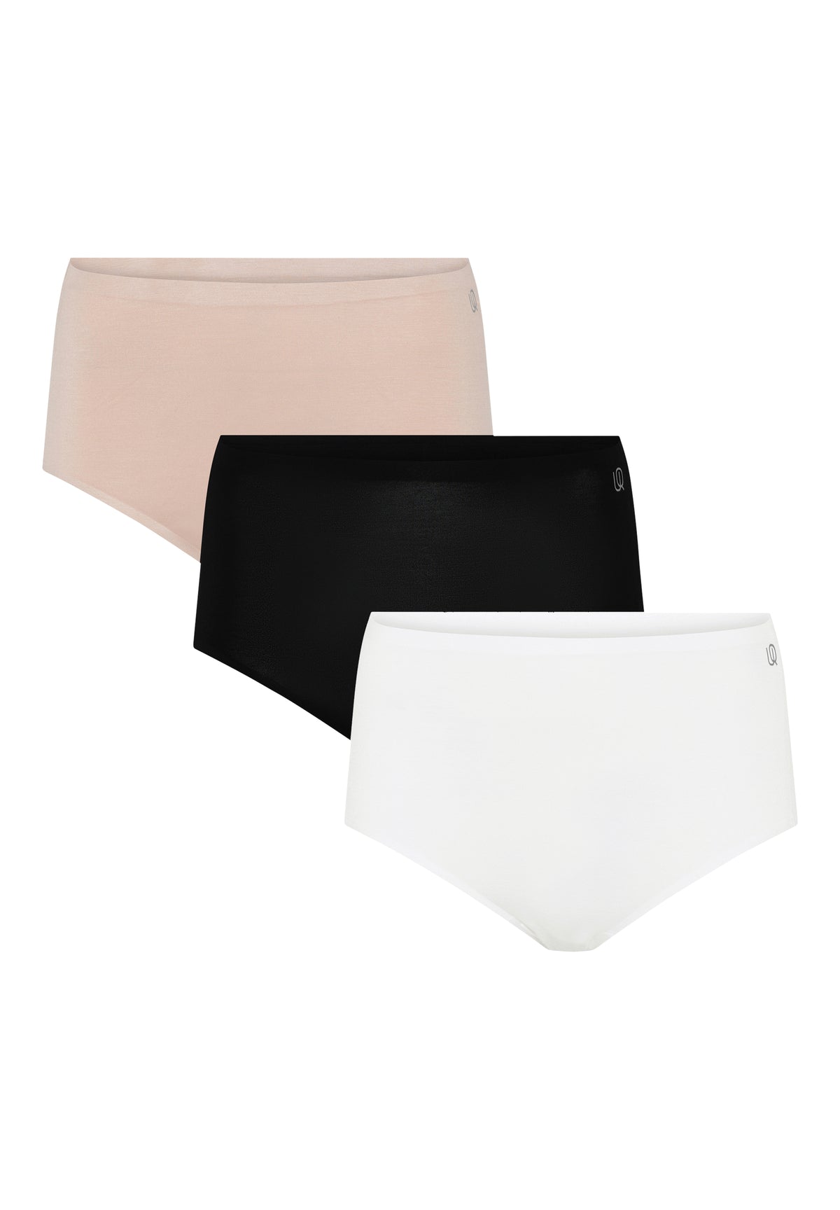 3-pak bambus maxitrusser til dame – Mix (Sort, Hvid & Beige)