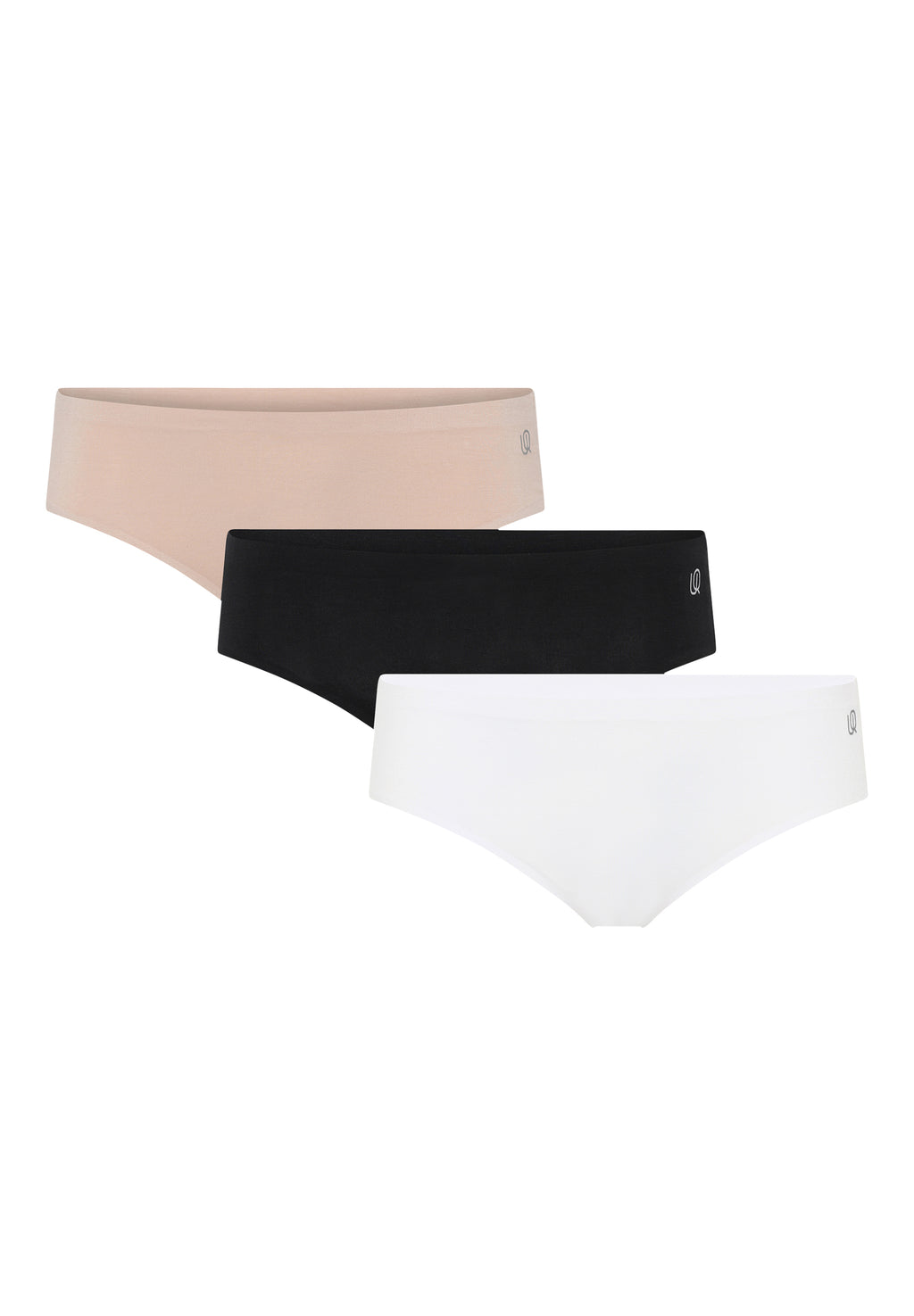 3-pak bambus bikinitrusser til dame – Mix (Sort, Hvid & Beige)