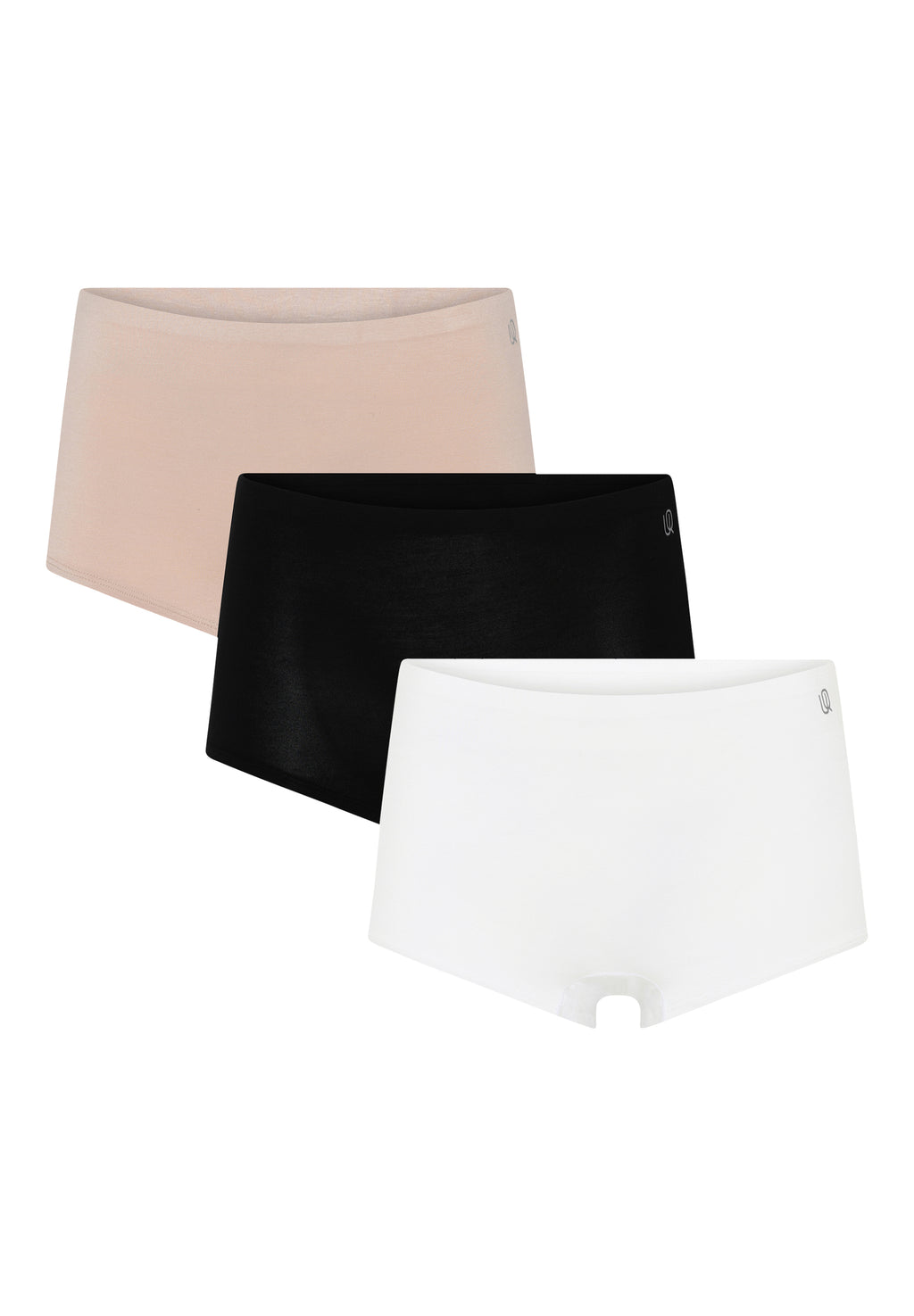 3-pak bambus hipstertrusser til dame – Beige/Sort/Hvid
