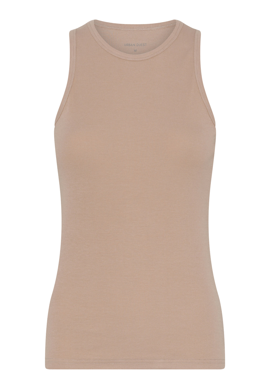 Ribbet bambustop til dame – Nude
