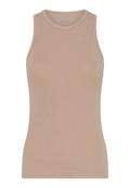 Ribbet bambustop til dame – Nude