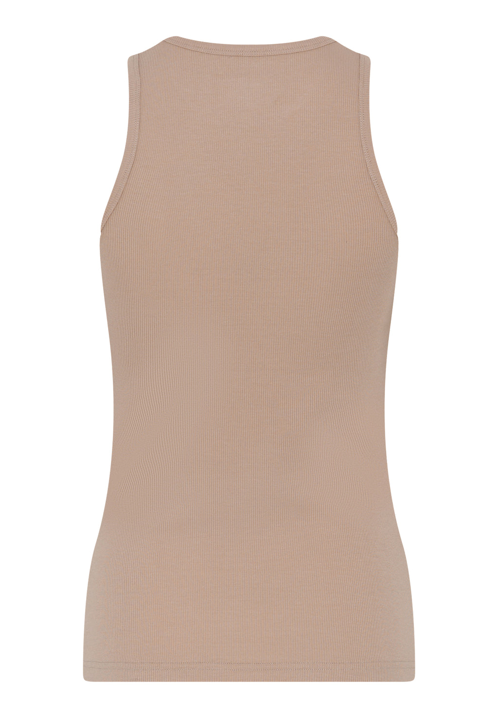 Ribbet bambustop til dame – Nude
