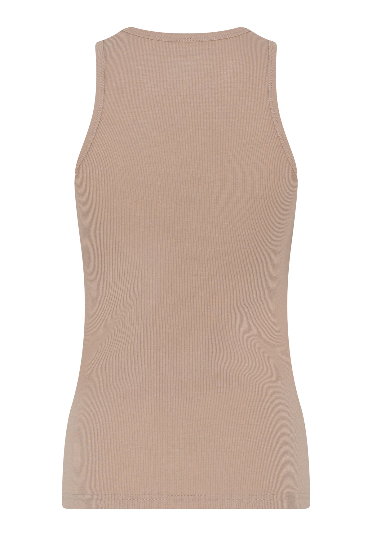 Ribbet bambustop til dame – Nude