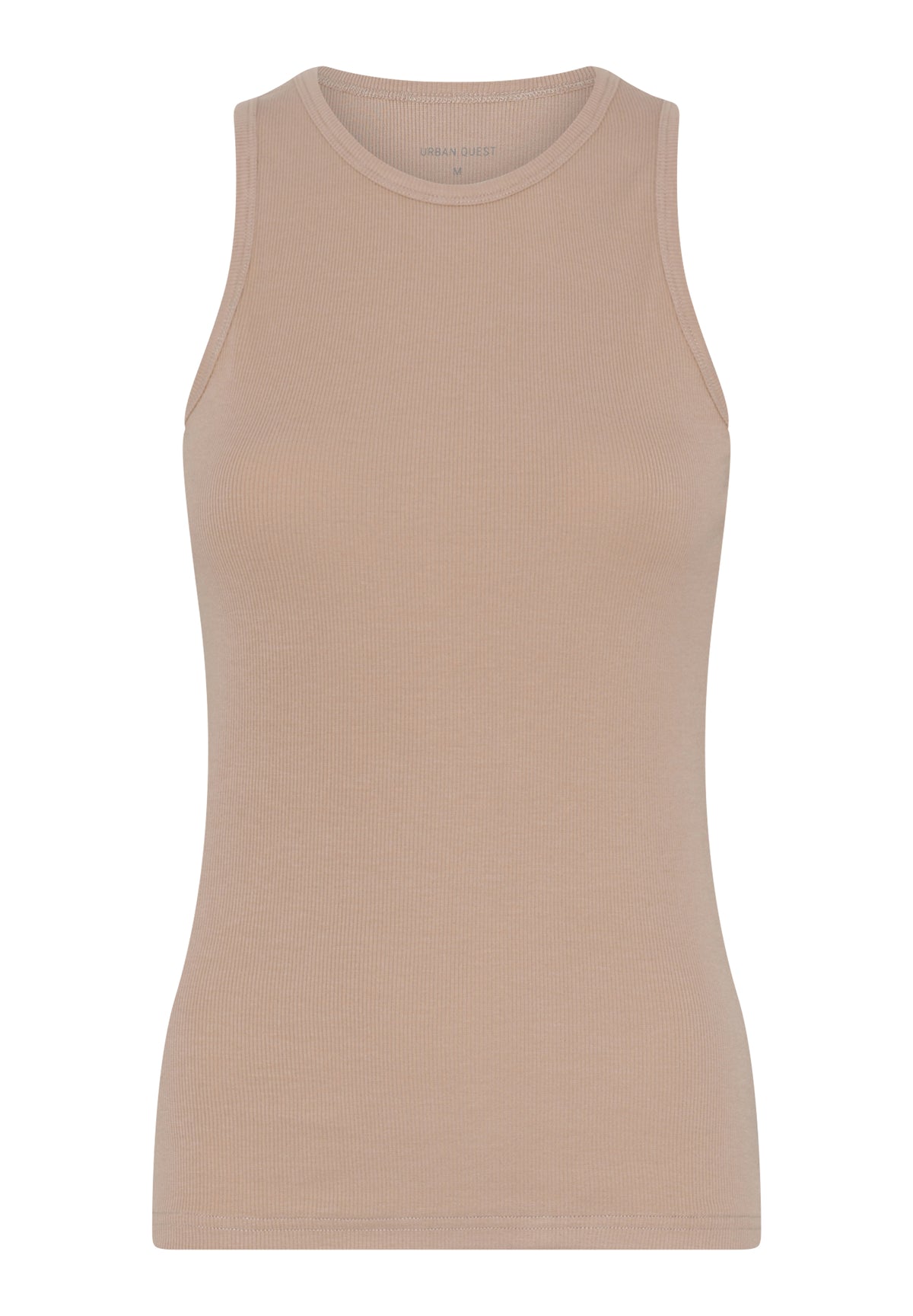 2-pak ribbede bambustoppe til dame – Beige/Hvid