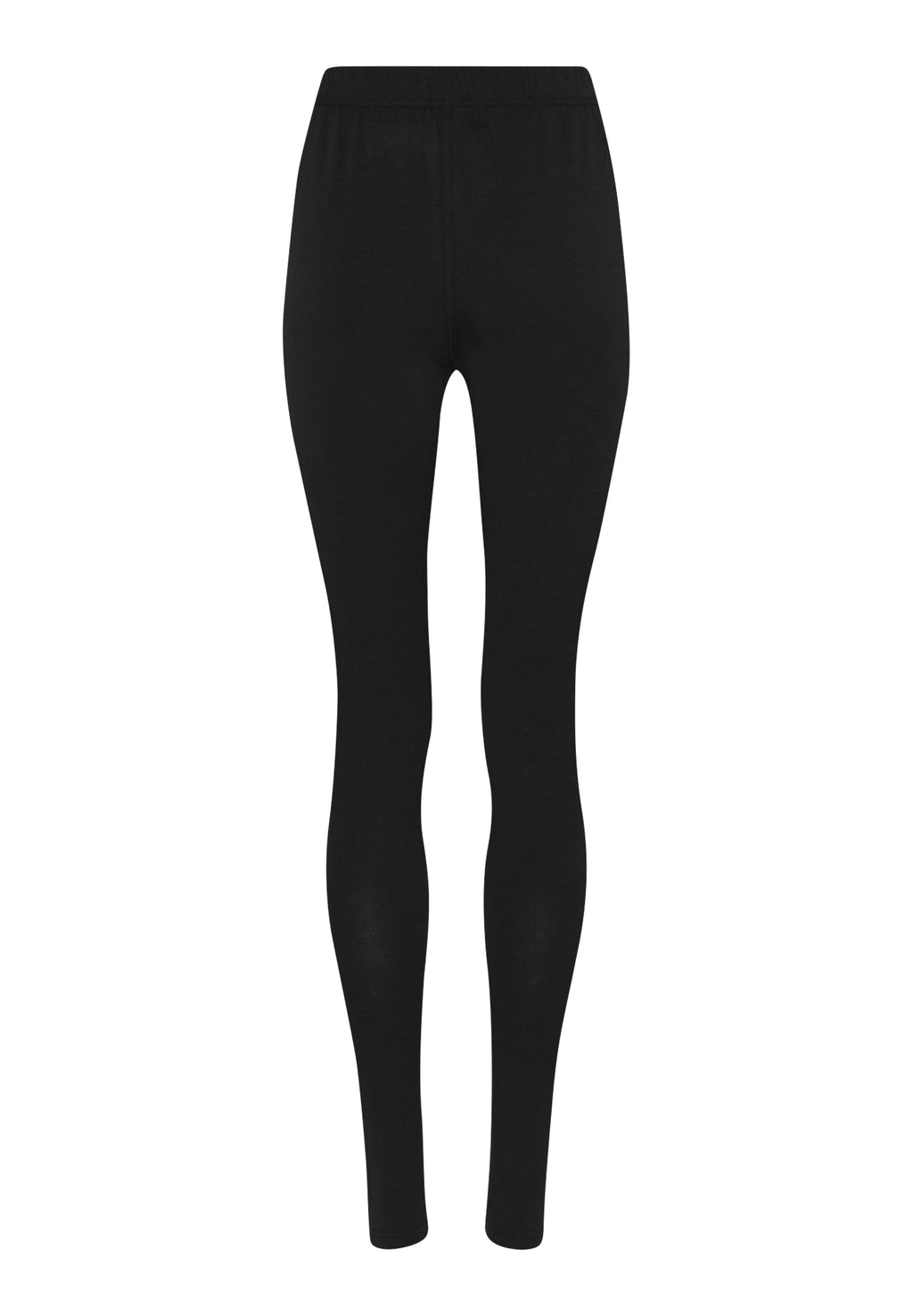 Lange bambusleggings til dame – Sort