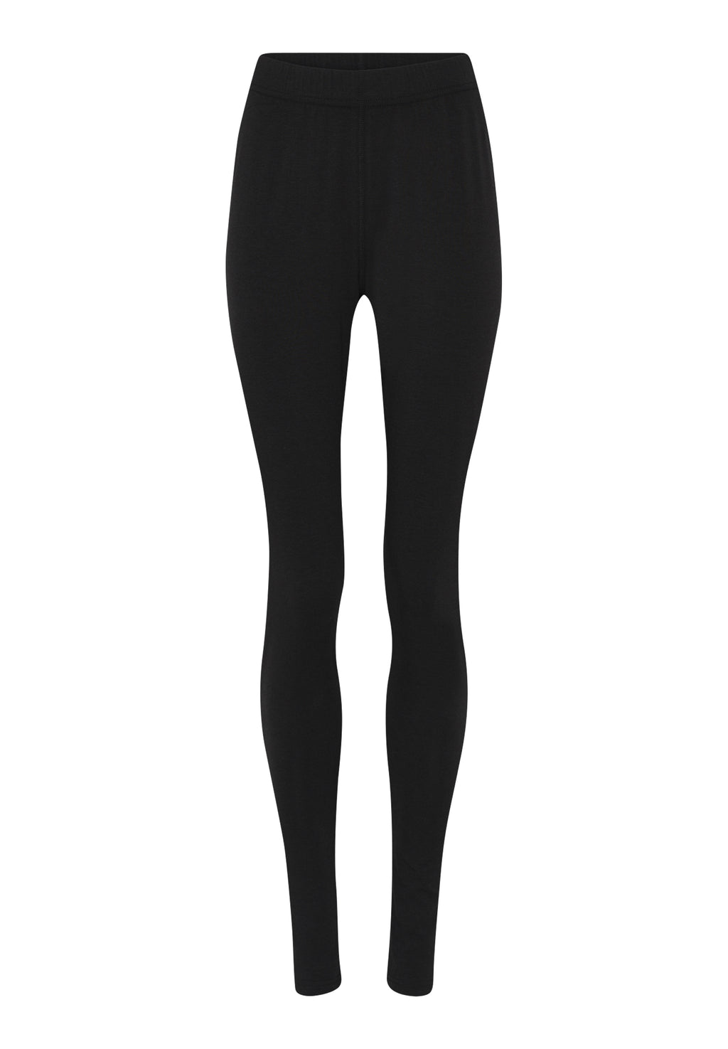 Lange bambusleggings til dame – Sort