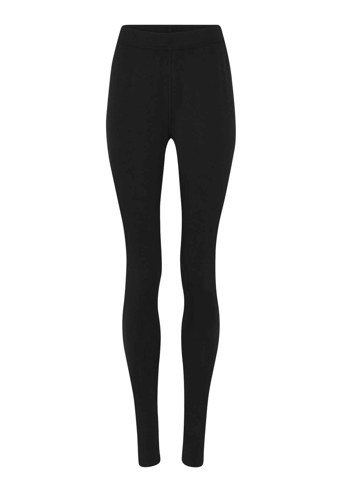 Lange bambusleggings til dame – Sort