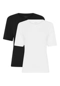 2-pak bambus T-shirts til dame – Slim Fit – Sort/Hvid