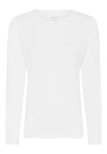 Langærmet T-shirt i bambus og økologisk bomuld – Slim Fit – Hvid