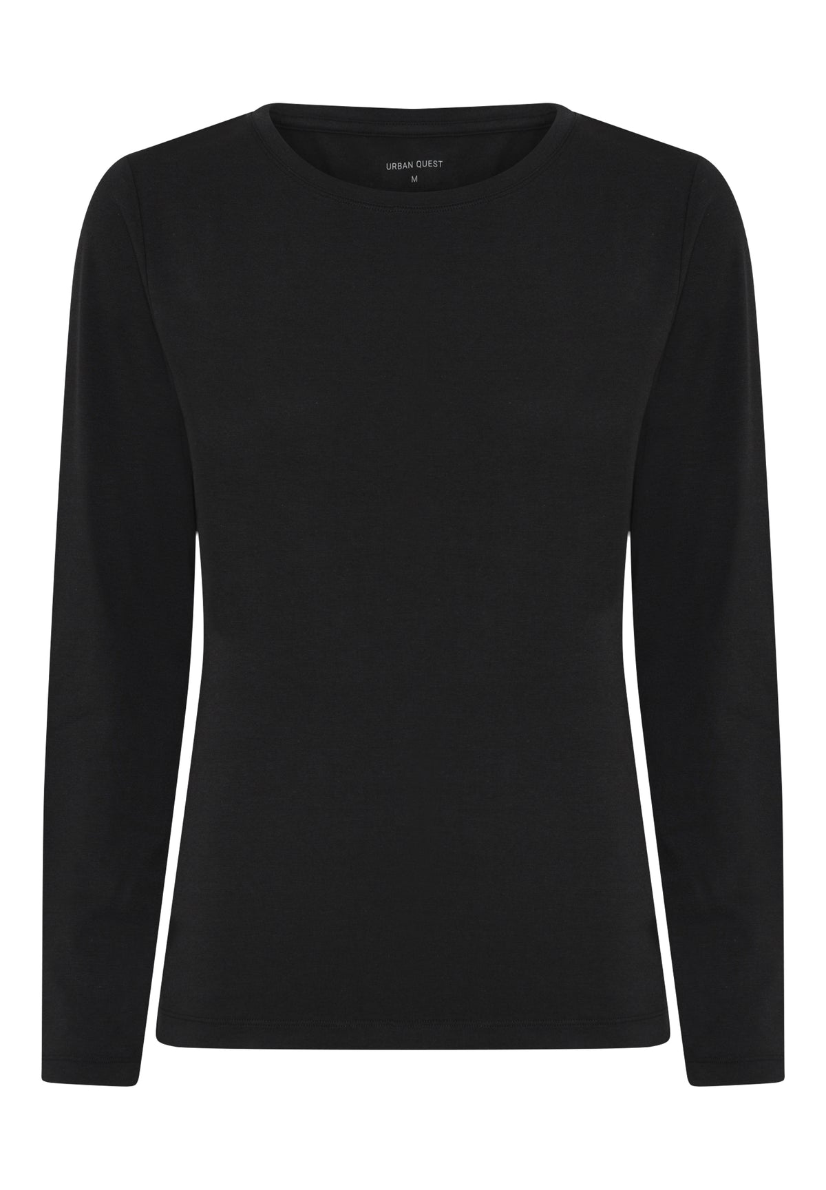 Langærmet T-shirt i bambus og økologisk bomuld – Slim Fit – Sort