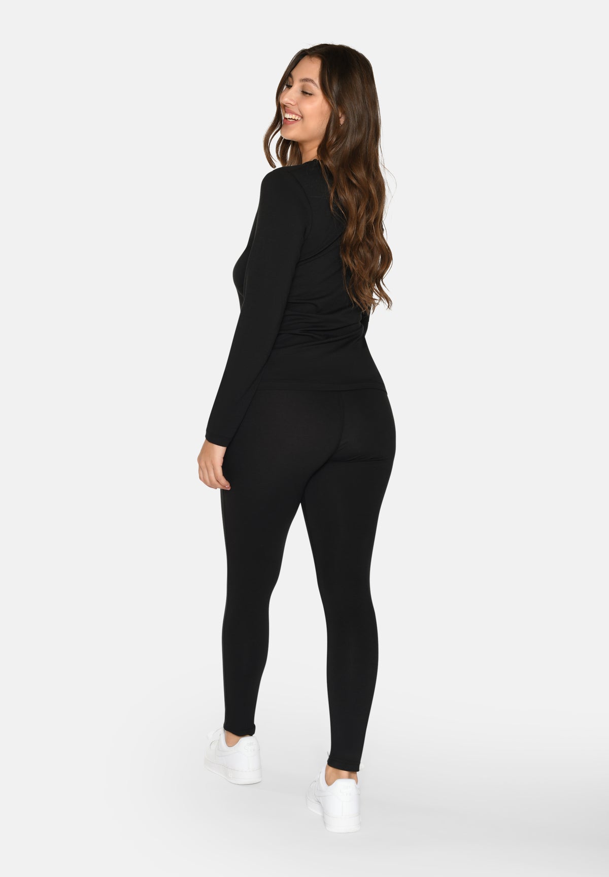 Langærmet T-shirt i bambus og økologisk bomuld – Slim Fit – Sort