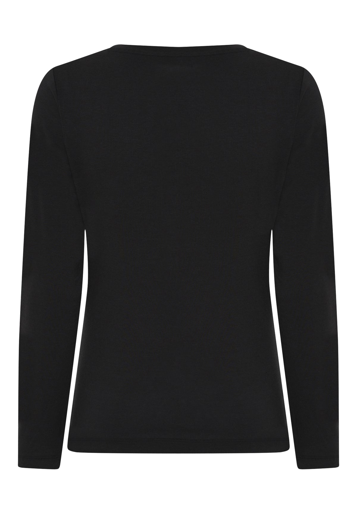 Langærmet T-shirt i bambus og økologisk bomuld – Slim Fit – Sort