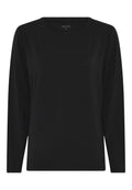 Langærmet T-shirt i bambus og økologisk bomuld – Dame – Sort