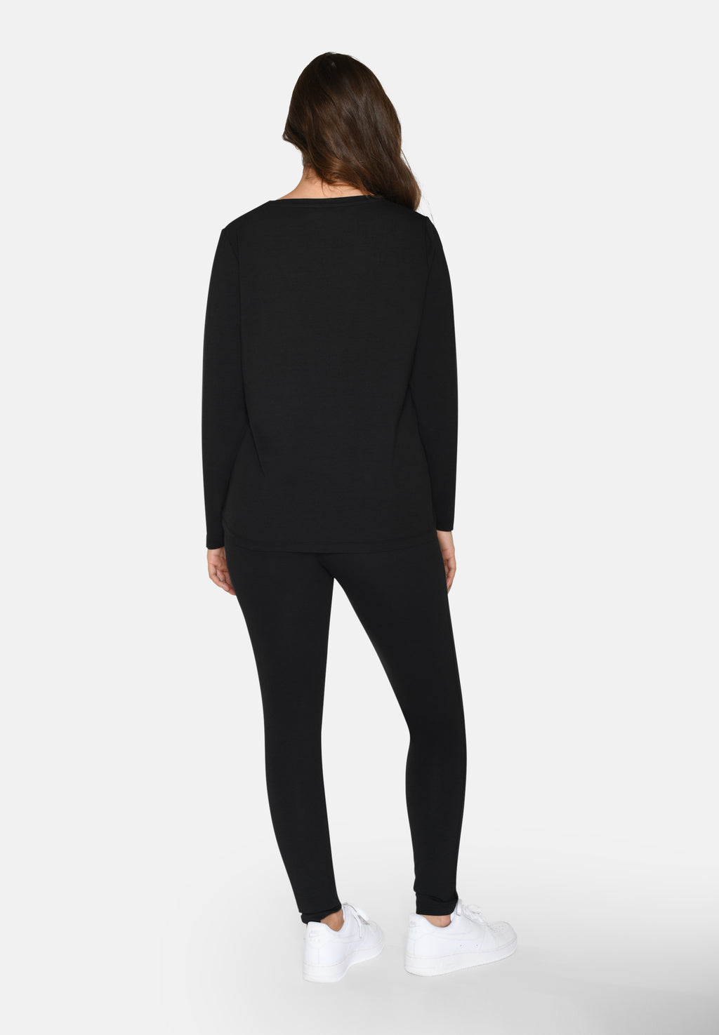 Langærmet T-shirt i bambus og økologisk bomuld – Dame – Sort