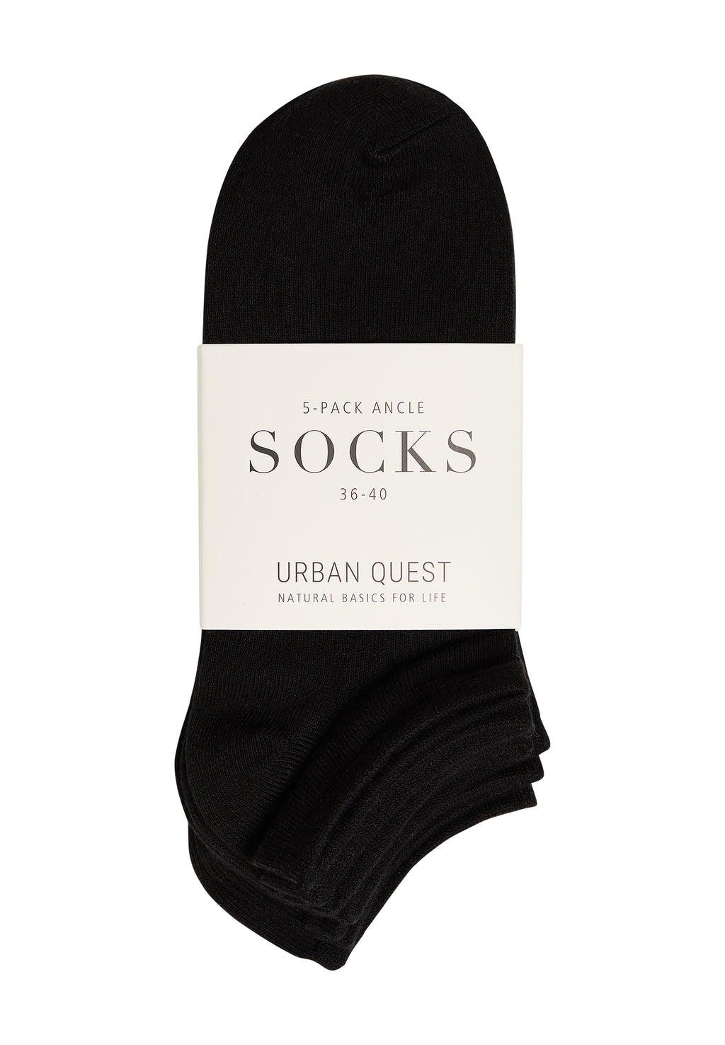 Bambus footies til dame – 5-pak – Sort