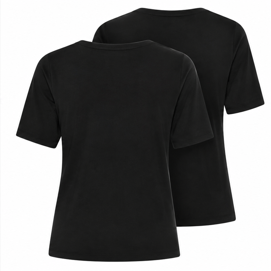 2-pak bambus T-shirts til dame – Slim Fit – Sort